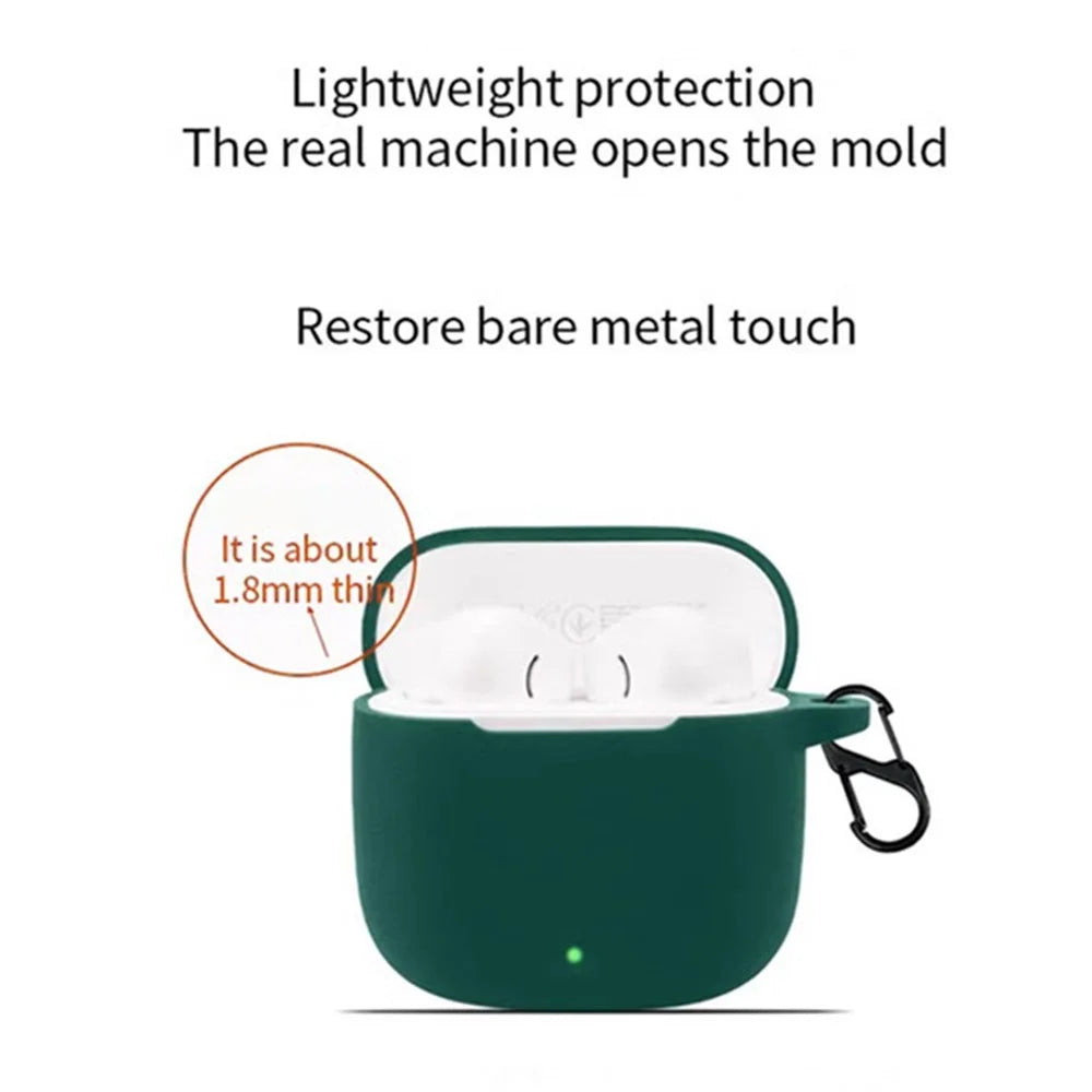 For Huawei FreeBuds SE 3 Bluetooth-compatible Earphones Case with Anti Lost Buckle Silicone Protective Cover - Blackish Green - 3