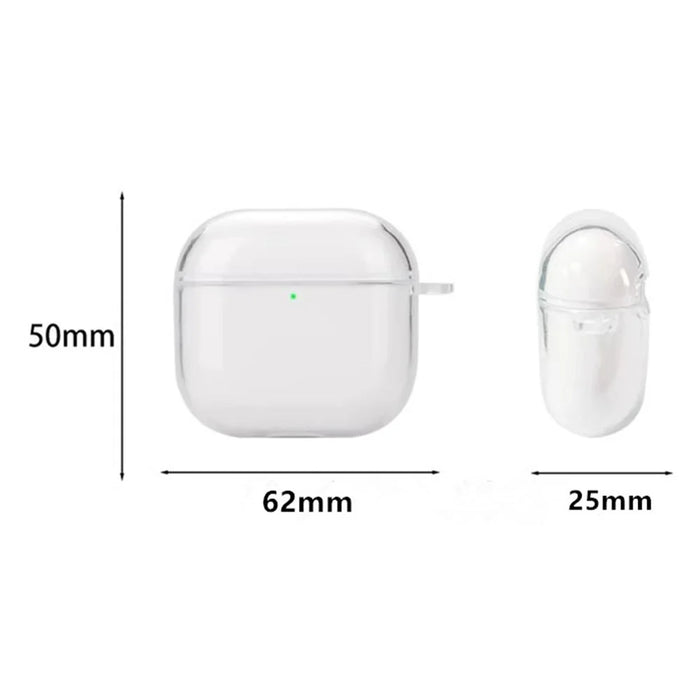 For AirPods 4 Bluetooth-compatible Earbud Case Transparent TPU Cover with Anti-Lost Buckle - 5