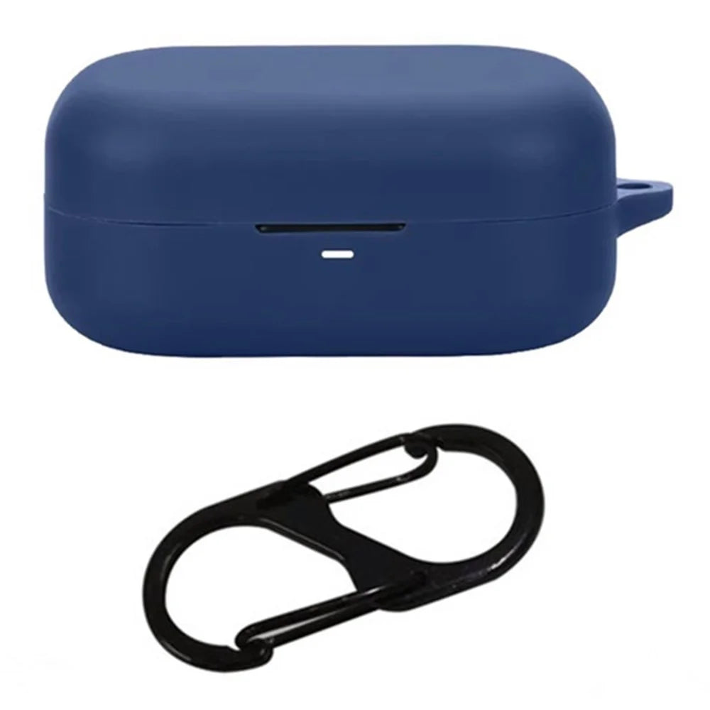 For Bang & Olufsen Beoplay Eleven Bluetooth-compatible Earphones Case with Anti Lost Buckle Silicone Protective Cover - Dark Blue - 1