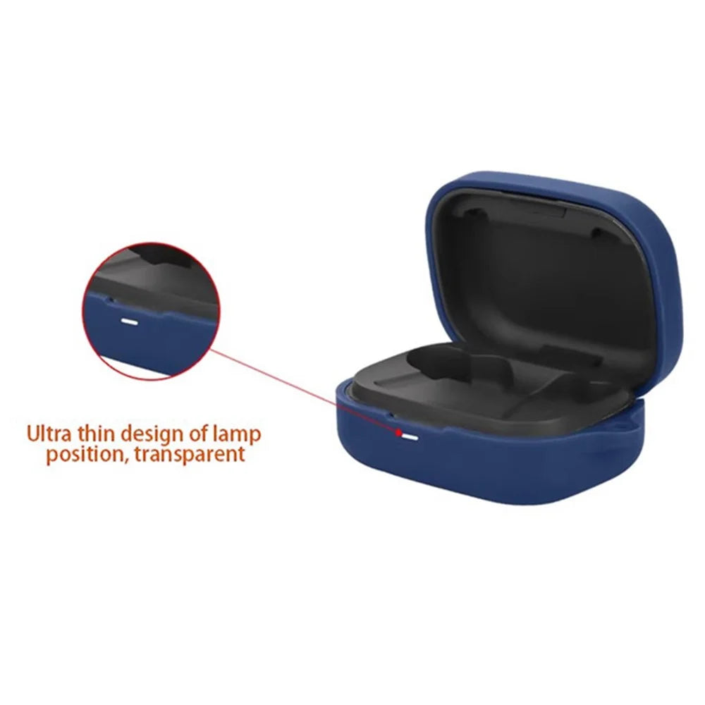 For Bang & Olufsen Beoplay Eleven Bluetooth-compatible Earphones Case with Anti Lost Buckle Silicone Protective Cover - Dark Blue - 5