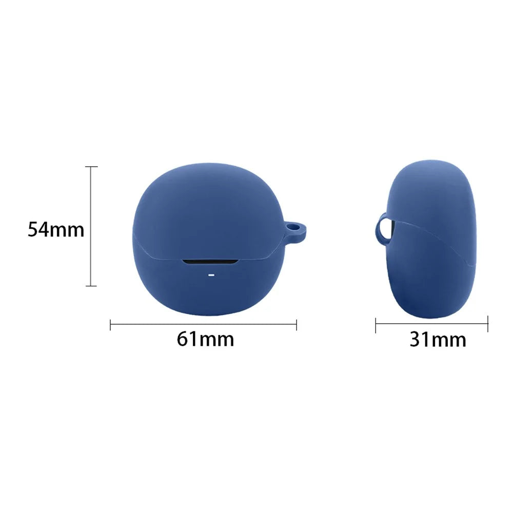 For QCY AilyBuds Pro+ Bluetooth-compatible Earphones Case with Anti Lost Buckle Silicone Protective Cover - Dark Blue - 7