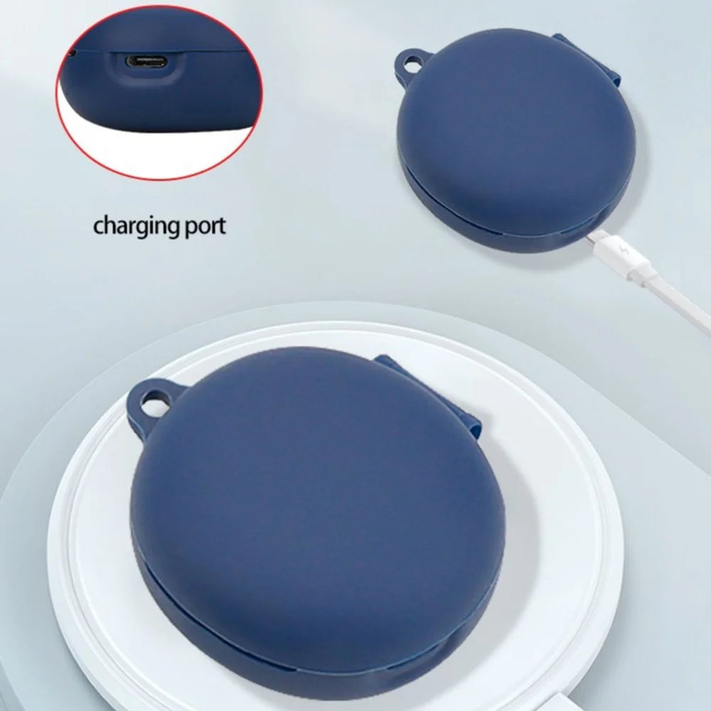 For QCY T13 ANC 2 Bluetooth-compatible Earphones Case with Anti Lost Buckle Silicone Protective Cover - Dark Blue - 4