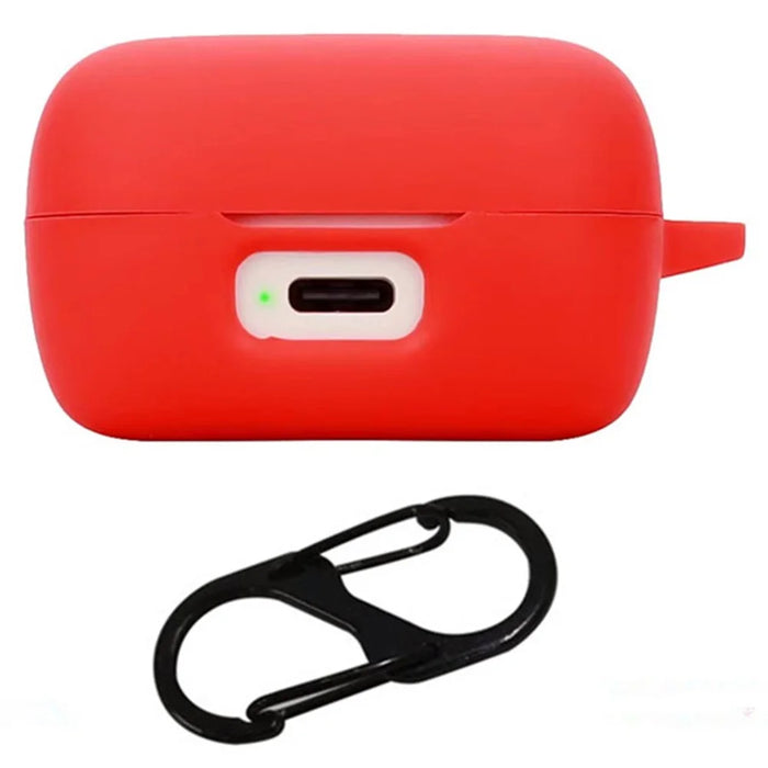 For Sennheiser ACCENTUM Silicone Case with Anti Lost Buckle Bluetooth-compatible Earphones Protective Cover - Red - 1