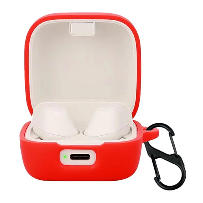 For Sennheiser ACCENTUM Silicone Case with Anti Lost Buckle Bluetooth-compatible Earphones Protective Cover - Red - 2