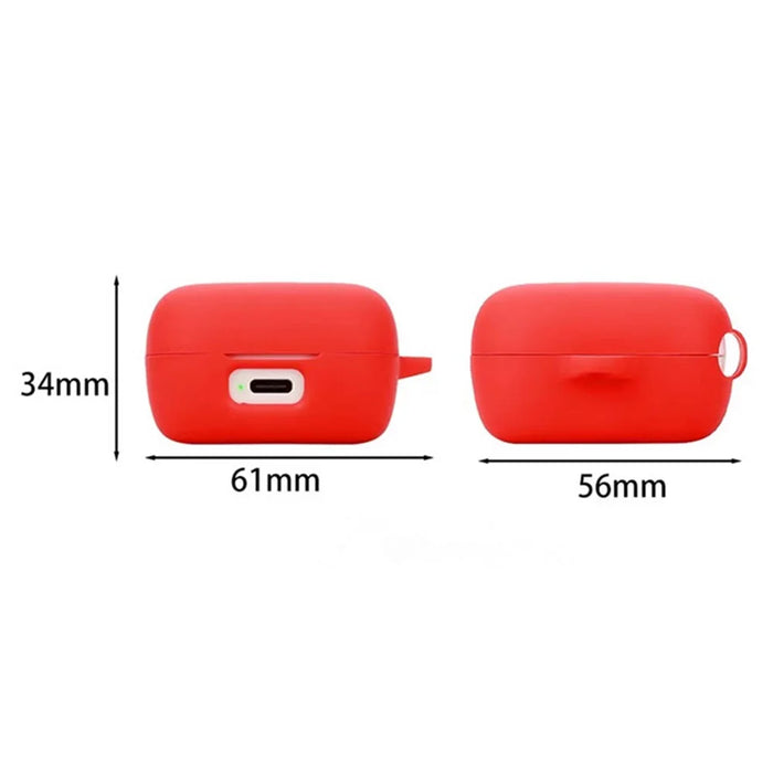 For Sennheiser ACCENTUM Silicone Case with Anti Lost Buckle Bluetooth-compatible Earphones Protective Cover - Red - 7
