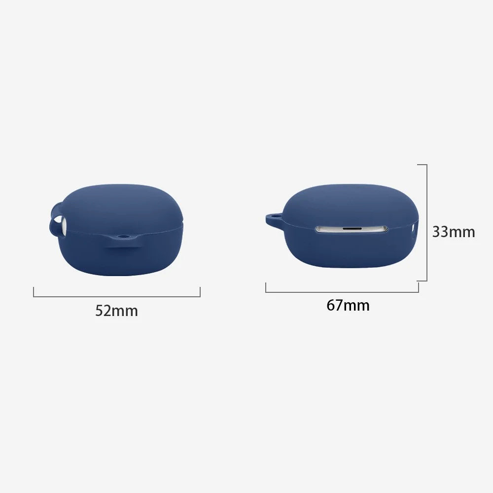 For QCY MeloBuds N30 Silicone Case with Anti Lost Buckle Bluetooth-compatible Earphones Protective Cover - Dark Blue - 6