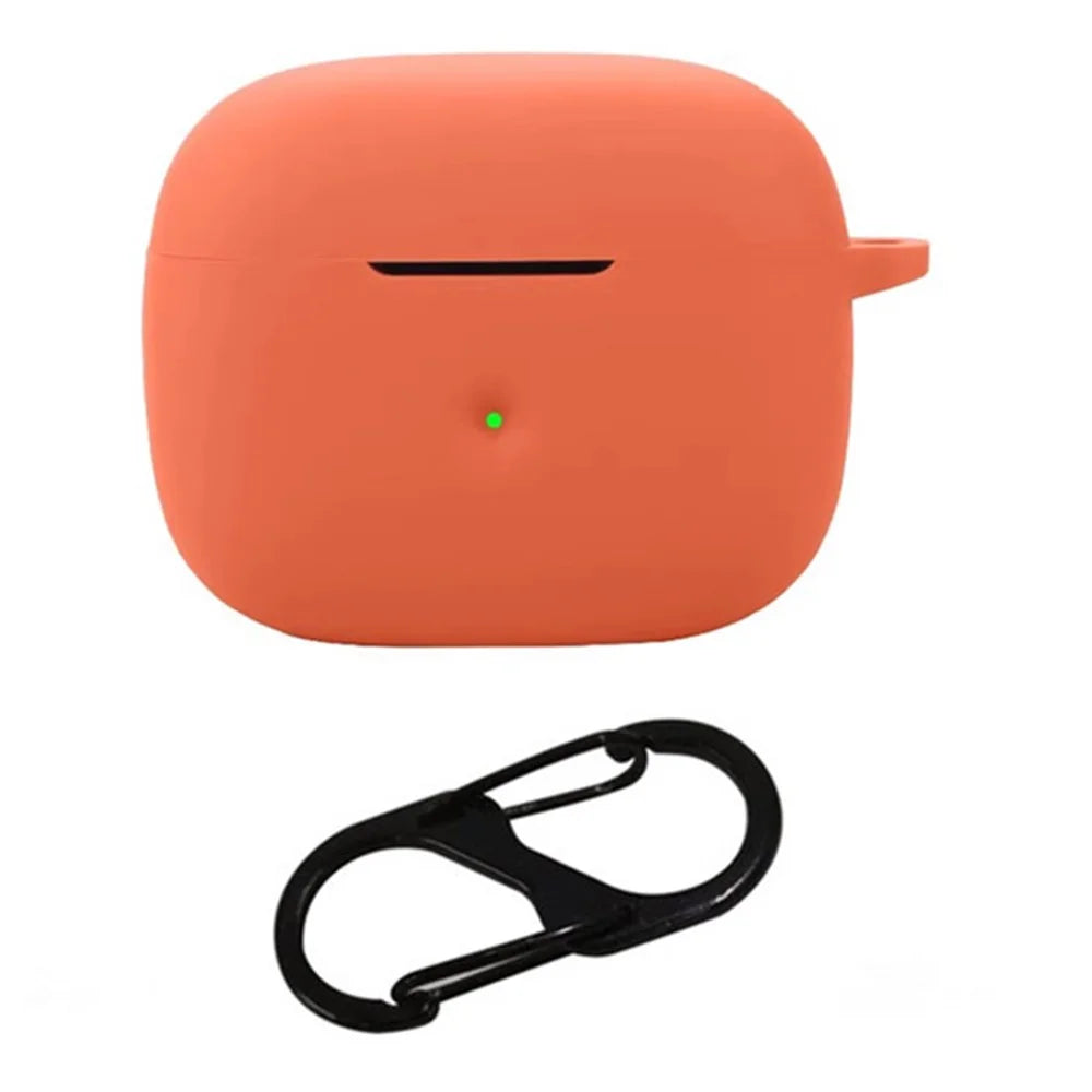 For Bowers & Wilkins Pi6 Silicone Case with Anti Lost Buckle Bluetooth-compatible Earphones Protective Cover - Orange - 1