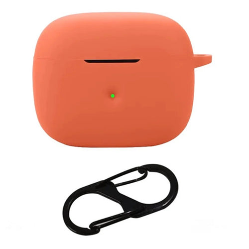 For Bowers & Wilkins Pi6 Silicone Case with Anti Lost Buckle Bluetooth-compatible Earphones Protective Cover - Orange - 1