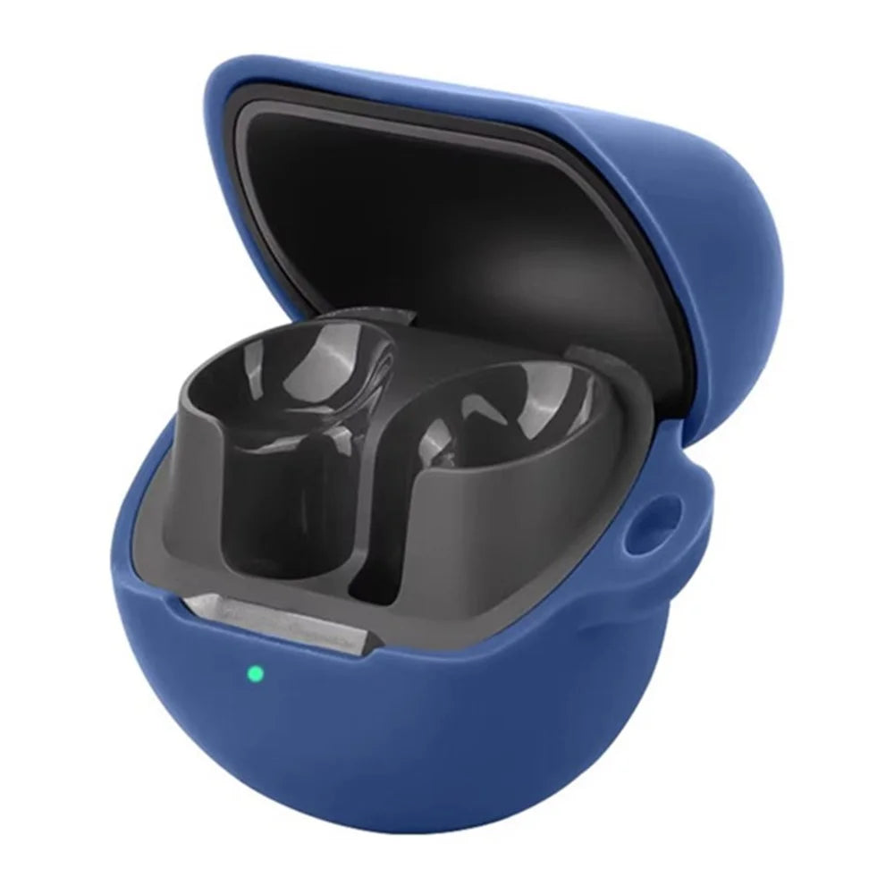 For SoundPEATS Air5 Lite Silicone Case with Anti Lost Buckle Bluetooth-compatible Earphones Protective Cover - Dark Blue - 2