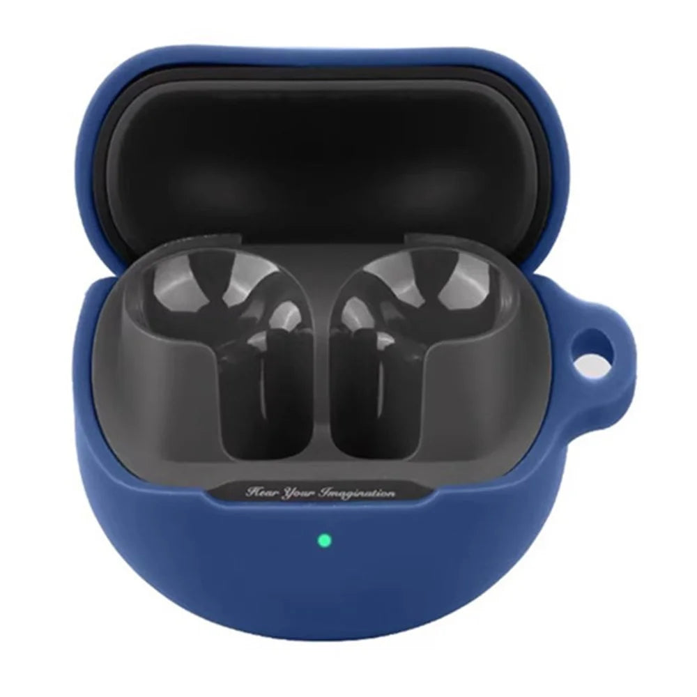For SoundPEATS Air5 Lite Silicone Case with Anti Lost Buckle Bluetooth-compatible Earphones Protective Cover - Dark Blue - 3