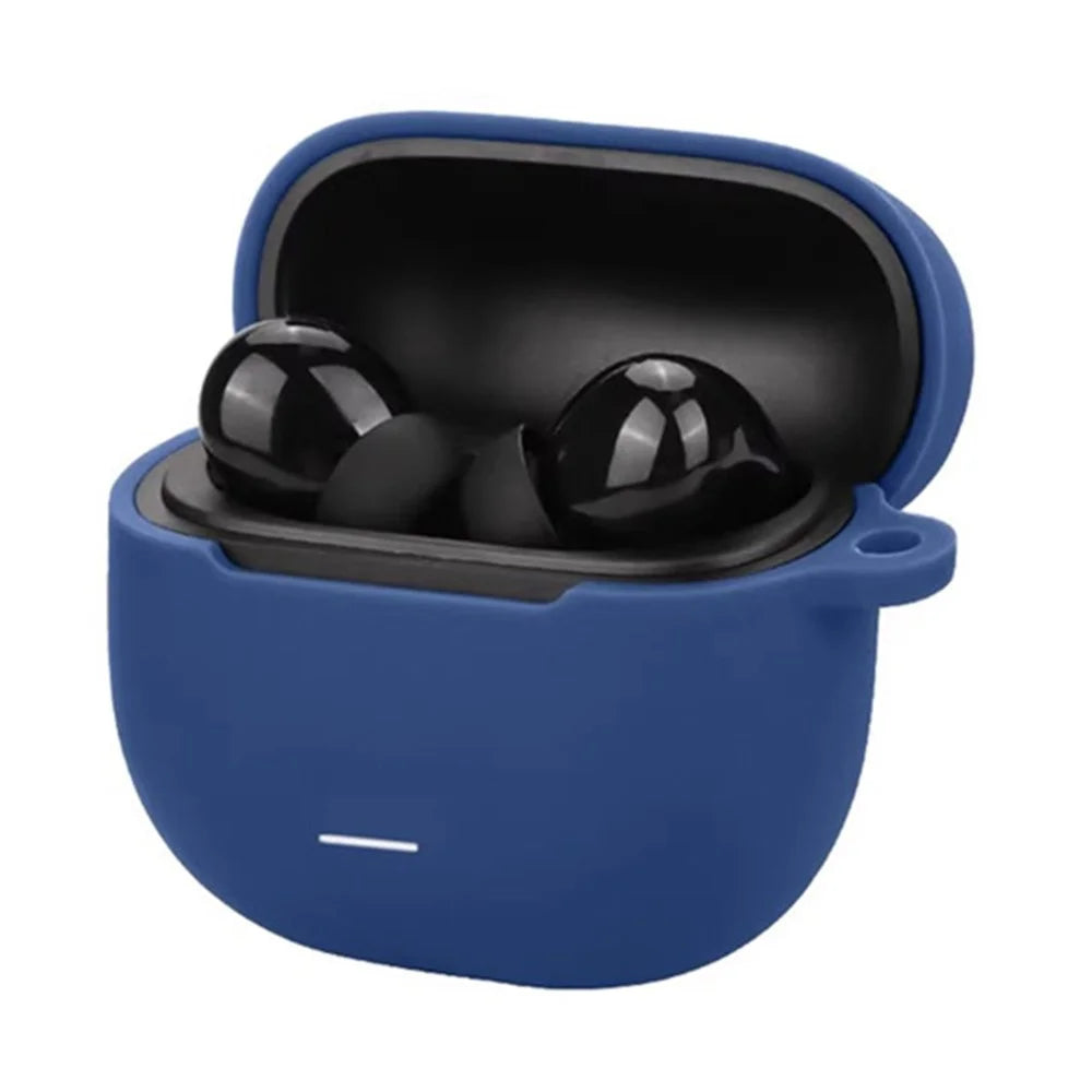 For Xiaomi Redmi Buds 5C Silicone Case with Anti Lost Buckle Bluetooth-compatible Earphones Protective Cover - Dark Blue - 2