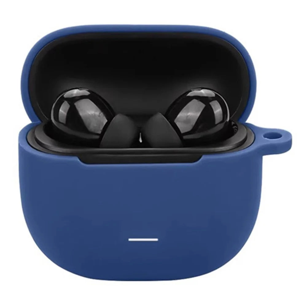 For Xiaomi Redmi Buds 5C Silicone Case with Anti Lost Buckle Bluetooth-compatible Earphones Protective Cover - Dark Blue - 3
