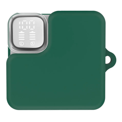For QCY MeloBuds Neo Silicone Case with Anti Lost Buckle Bluetooth-compatible Earphones Protective Cover - Blackish Green - 1