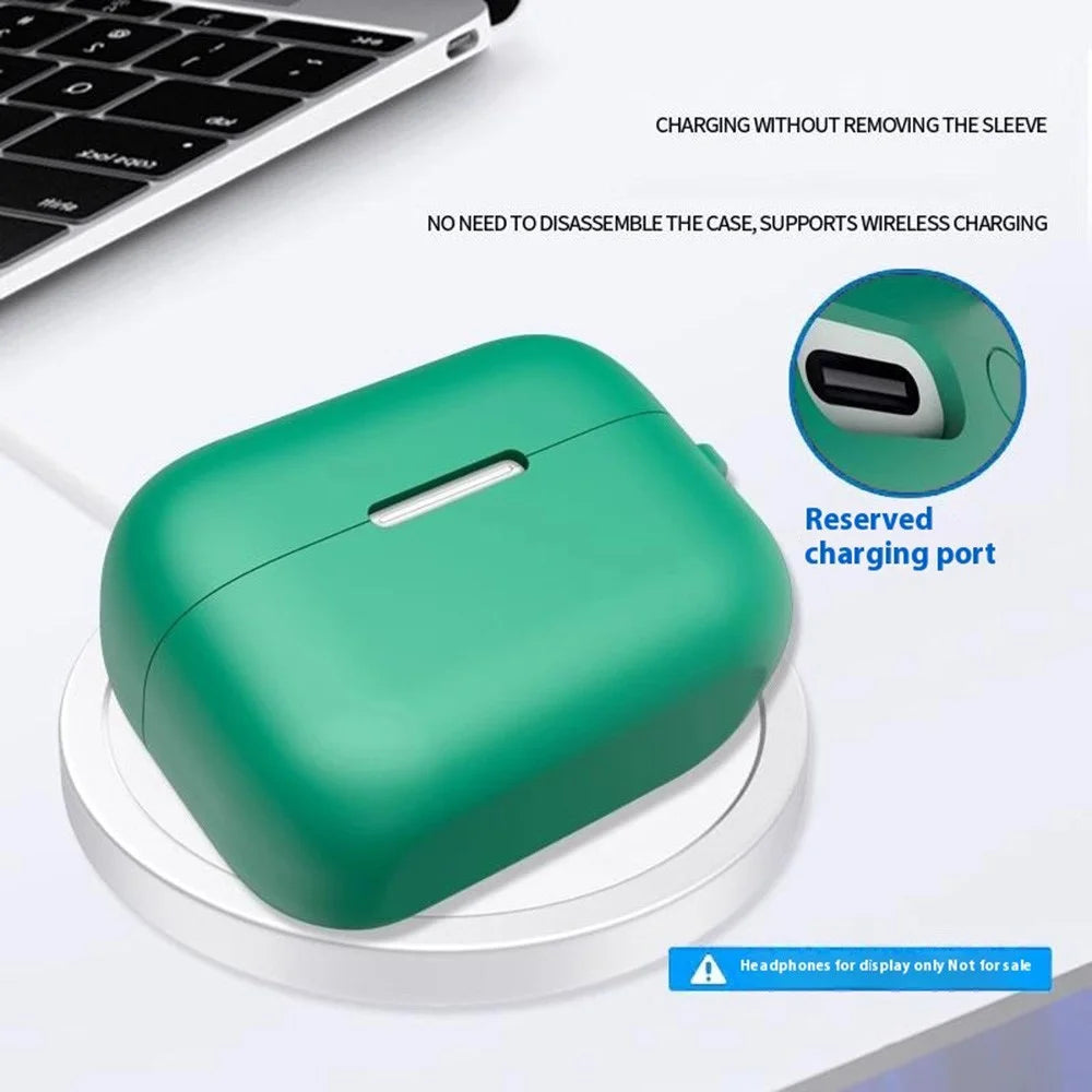 For Anker Soundcore Aero Clip Silicone Case with Anti Lost Buckle Bluetooth-compatible Earphones Protective Cover - Blackish Green - 4