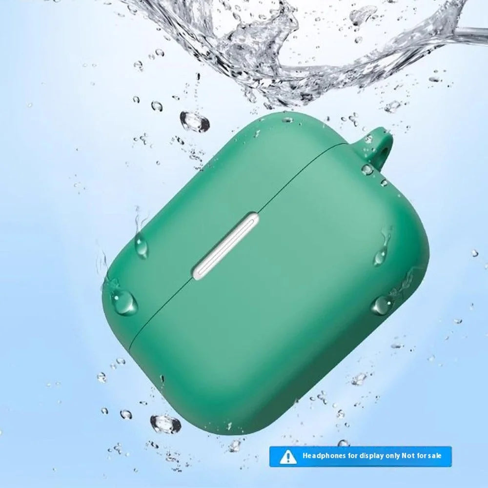 For Anker Soundcore Aero Clip Silicone Case with Anti Lost Buckle Bluetooth-compatible Earphones Protective Cover - Blackish Green - 5