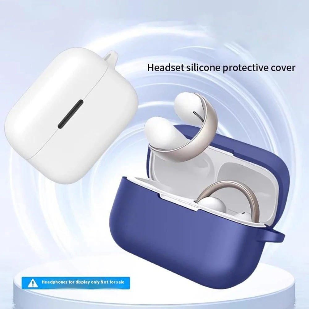 For Anker Soundcore Aero Clip Silicone Case with Anti Lost Buckle Bluetooth-compatible Earphones Protective Cover - Blackish Green - 7