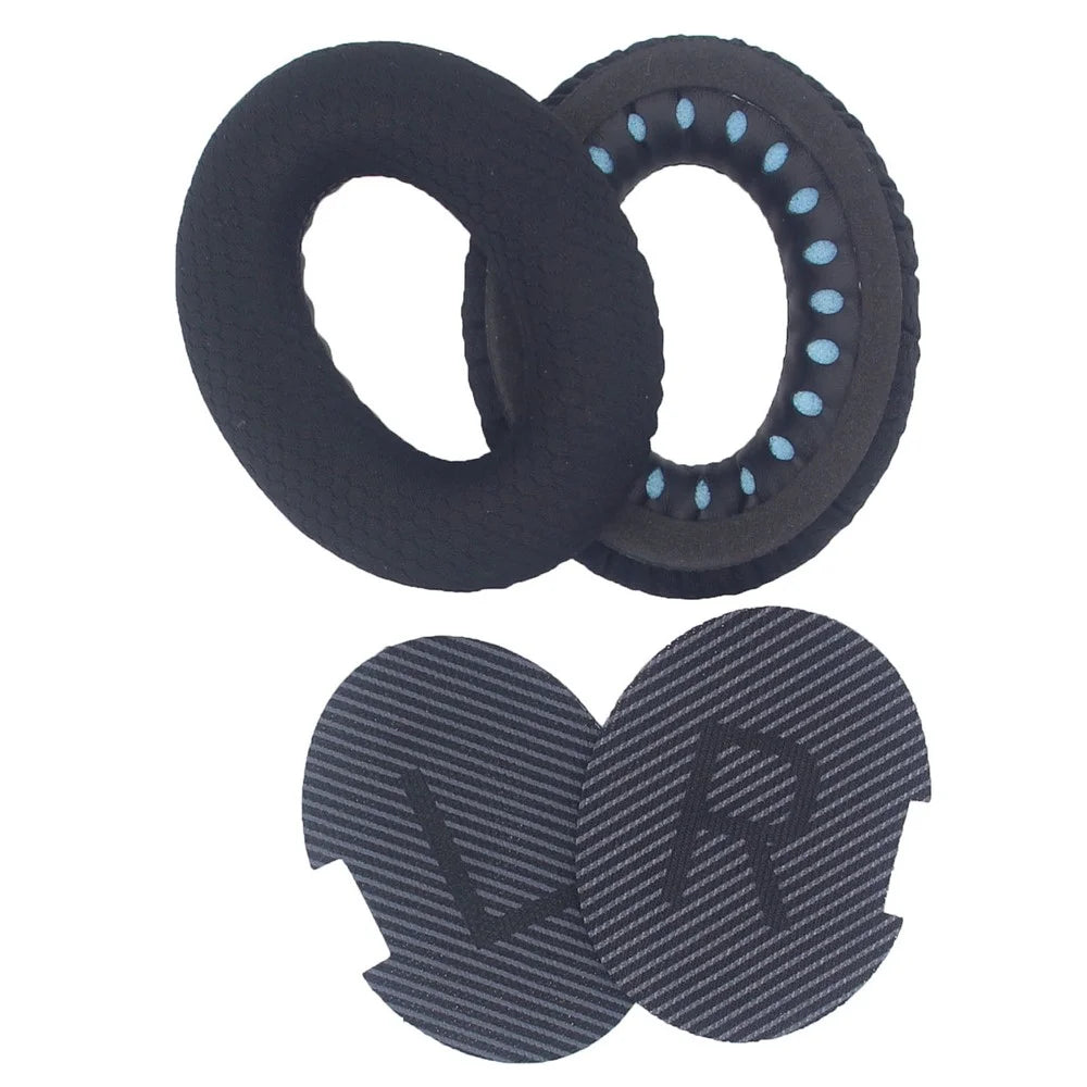 JZF-525 1 Pair Headphone Ear Pads for Bose Soundtrue AE II / QuietComfort 35 / 25 / 15 Replacement Cushions Earmuffs - Black+Black - 2