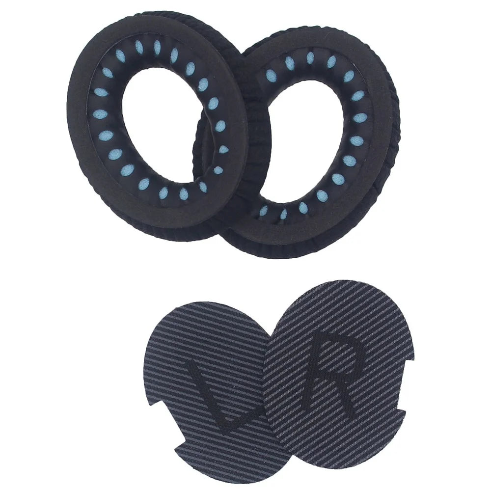 JZF-525 1 Pair Headphone Ear Pads for Bose Soundtrue AE II / QuietComfort 35 / 25 / 15 Replacement Cushions Earmuffs - Black+Black - 3