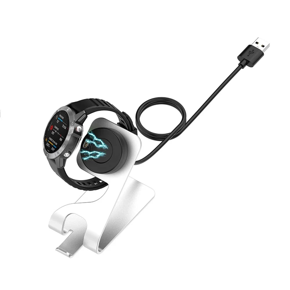 Metal Bracket Charger Charging Stand Dock for Garmin Fenix 7/Fenix 7S/Fenix 7X/Forerunner 55/945 LTE/Venu2/Venu 2S Smart Watch - Silver - 2