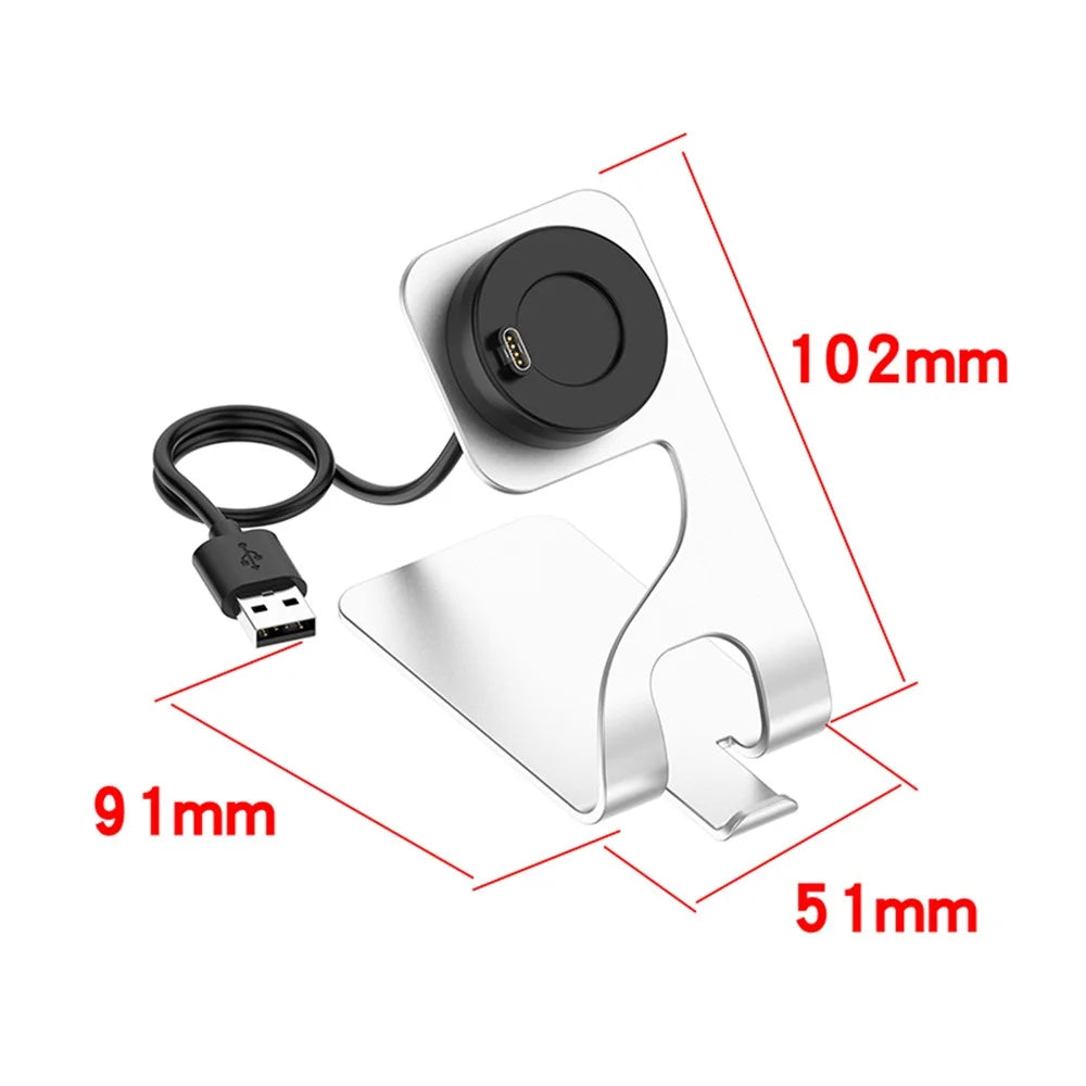 Metal Bracket Charger Charging Stand Dock for Garmin Fenix 7/Fenix 7S/Fenix 7X/Forerunner 55/945 LTE/Venu2/Venu 2S Smart Watch - Silver - 7