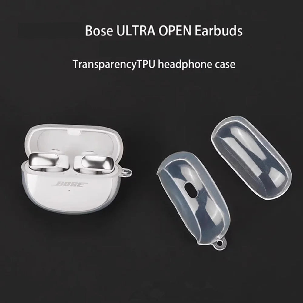 For Bose Ultra Open Earbuds Protective Case Transparent TPU Cover with Anti Lost Buckle - 2