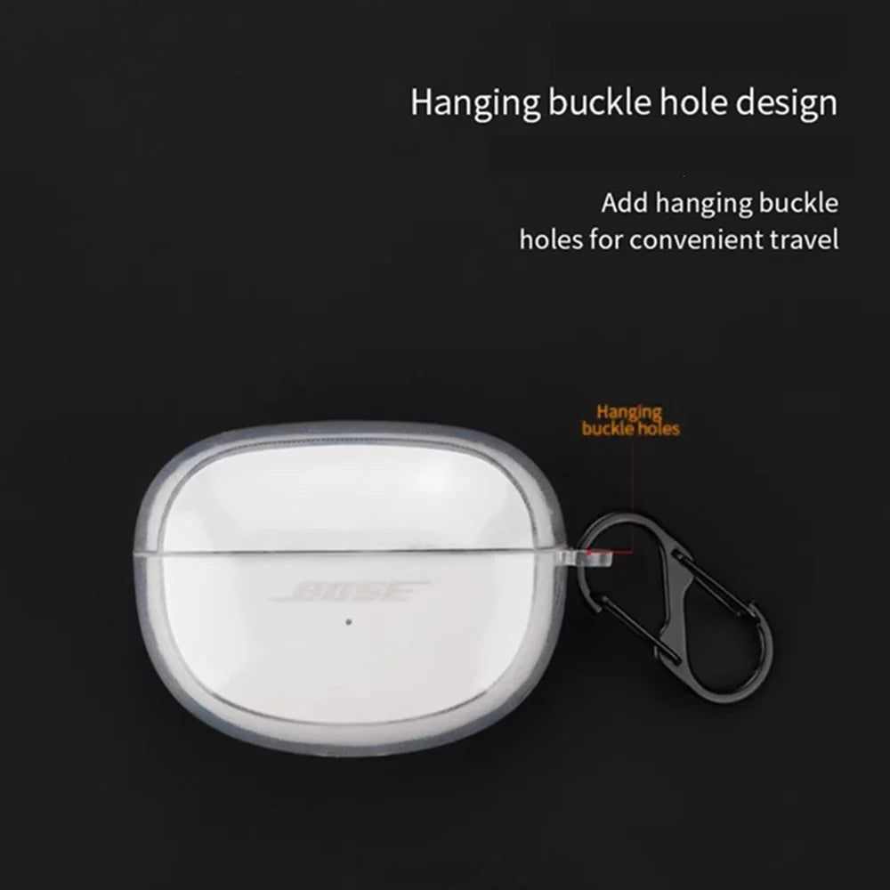 For Bose Ultra Open Earbuds Protective Case Transparent TPU Cover with Anti Lost Buckle - 5