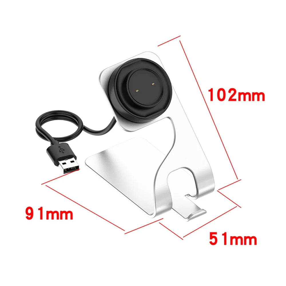 Aluminum Alloy Bracket Charging Dock Smart Watch Charger for Huami Amazfit GTS 2 Mini / Bip 3 / GTR Mini (A2174) - Silver - 7