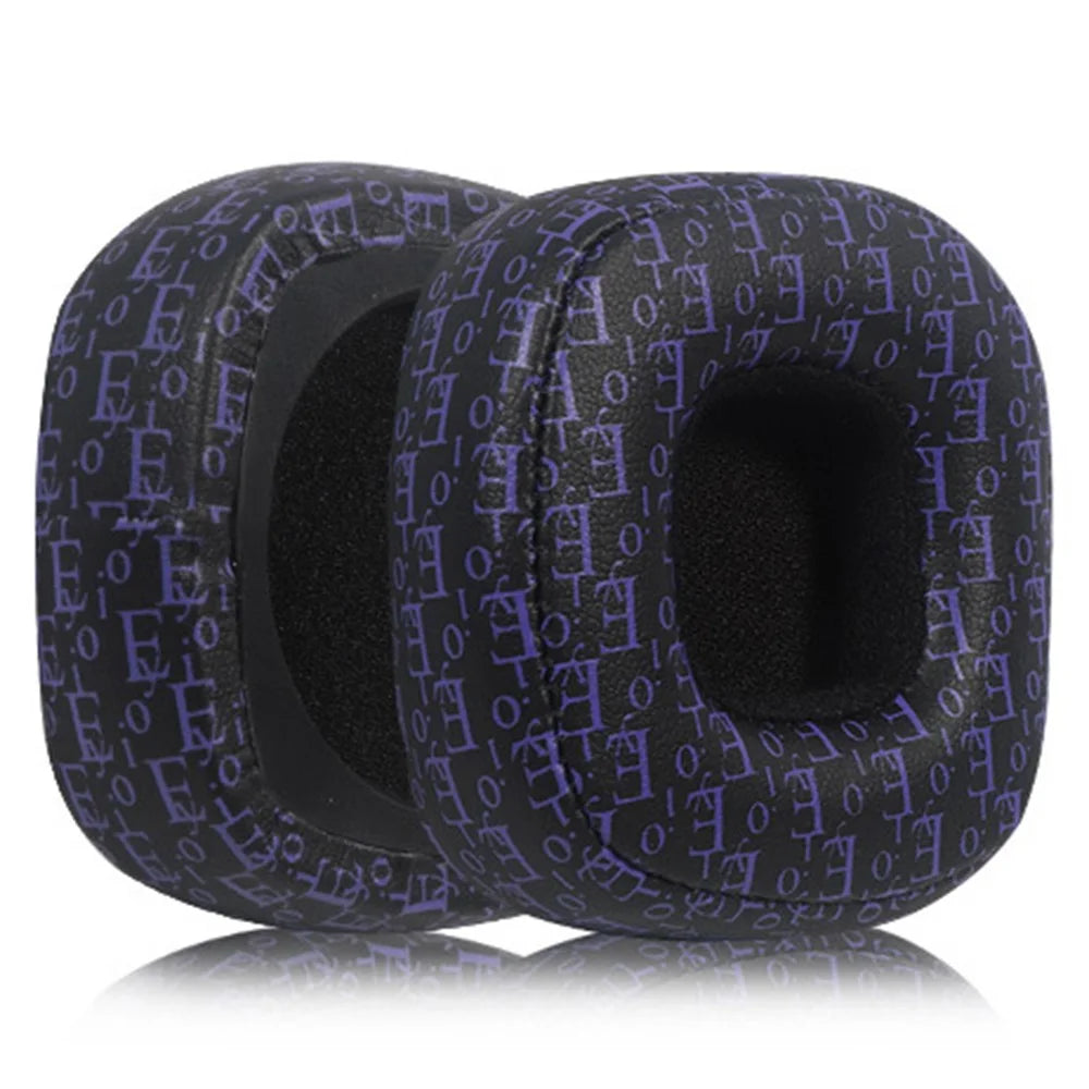 For Marshall Major III / Major IV Replacement Ear Pads Protein Leather Headphones Ear Cushions - Black / Purple - 1