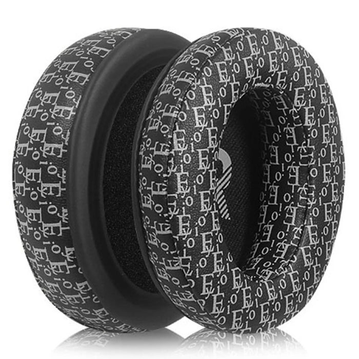 1 Pair Replacement Earpads For Sennheiser Momentum 2 Headphones Printed Design Ear Cushions - Black + White - 1