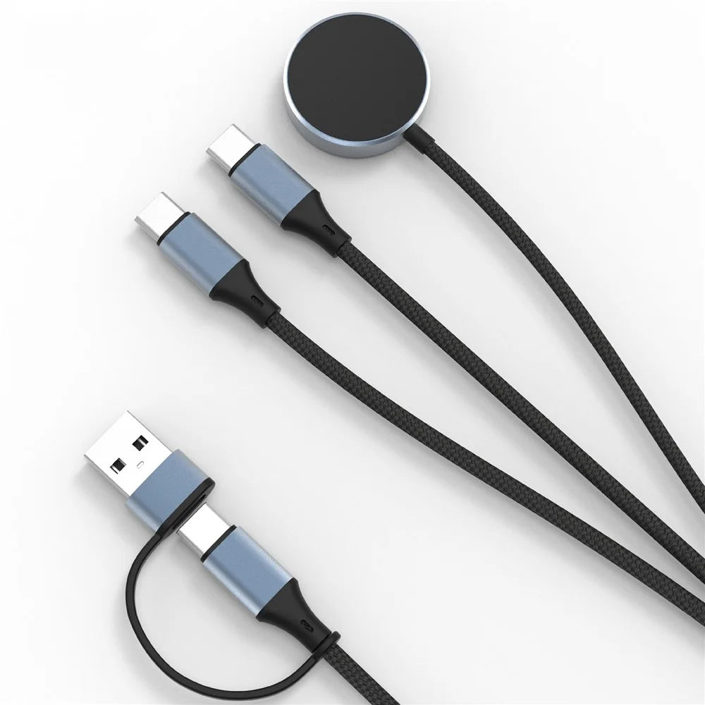 100W Metal Shell Braided Charging Cable Wireless Charger For Computer  /  Phone  /  Watch  /  Earbuds USB-C Output Cable - Dual Type-C (U33) - 1