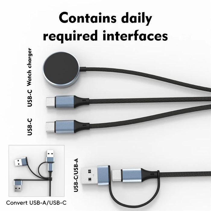 100W Metal Shell Braided Charging Cable Wireless Charger For Computer  /  Phone  /  Watch  /  Earbuds USB-C Output Cable - Dual Type-C (U33) - 5