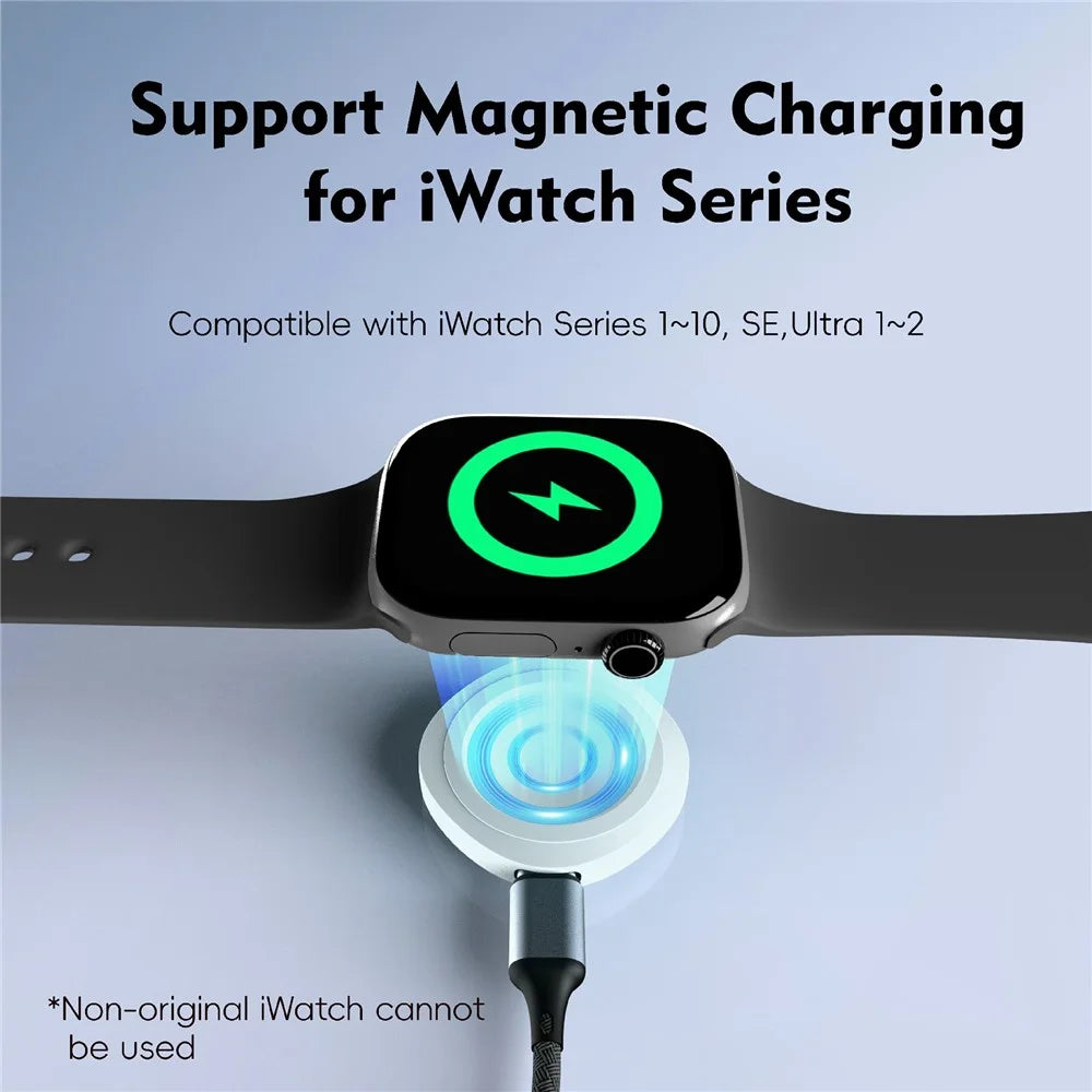 U30 Wireless Charger for Apple Watch  /  AirPods  /  Samsung Galaxy Watch  /  Google Pixel Watch Magnetic Charging Adapter - 5
