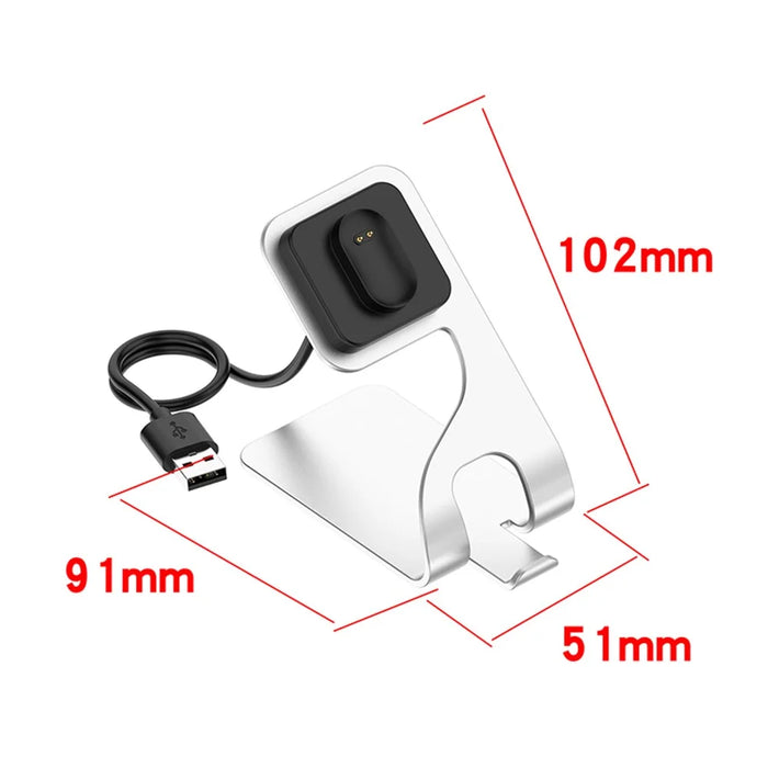 Smart Watch Charging Stand Metal Bracket for Fitbit Inspire/Inspire HR/Ace 2 - Silver - 7