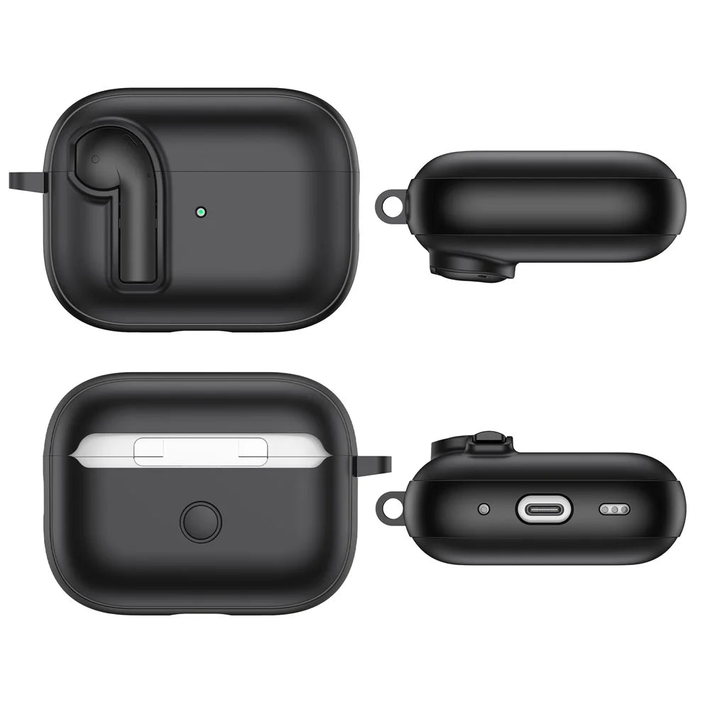 For AirPods Pro 2 Case Colorful Lock Buckle Shockproof TPU + PC Earphone Cover with Carabiner - White  /  Orange - 7