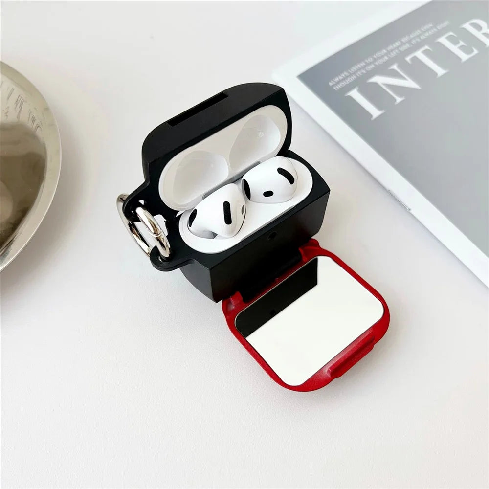 For AirPods 4 Protective Case PC + TPU TWS Earphone Charging Case Cover with Hook - Red - 5