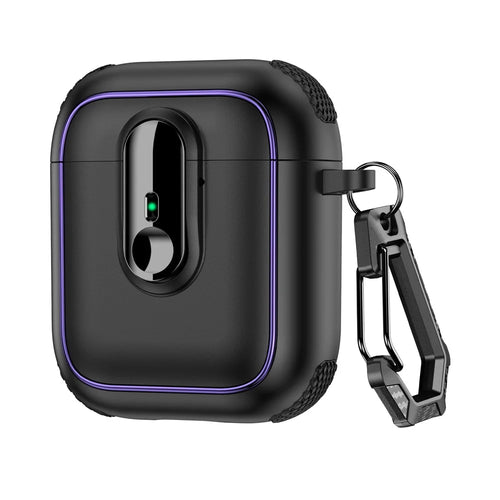 Earphone Case For Apple AirPods with Charging Case (2016)  /  (2019)  /  AirPods with Wireless Charging Case (2019) TPU + PC Cover - Black - 1