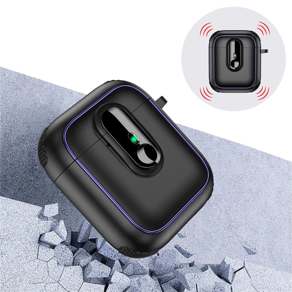 Earphone Case For Apple AirPods with Charging Case (2016)  /  (2019)  /  AirPods with Wireless Charging Case (2019) TPU + PC Cover - Black - 3