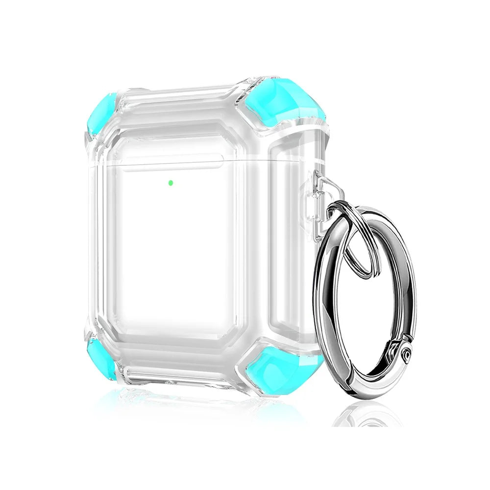 Anti-Drop Four-corner Clear TPU Earphone Protective Case Cover for Apple AirPods with Charging Case (2016)/(2019) / AirPods with Wireless Charging Case (2019) - Green - 1