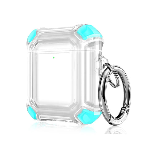 Anti-Drop Four-corner Clear TPU Earphone Protective Case Cover for Apple AirPods with Charging Case (2016)/(2019) / AirPods with Wireless Charging Case (2019) - Green - 1