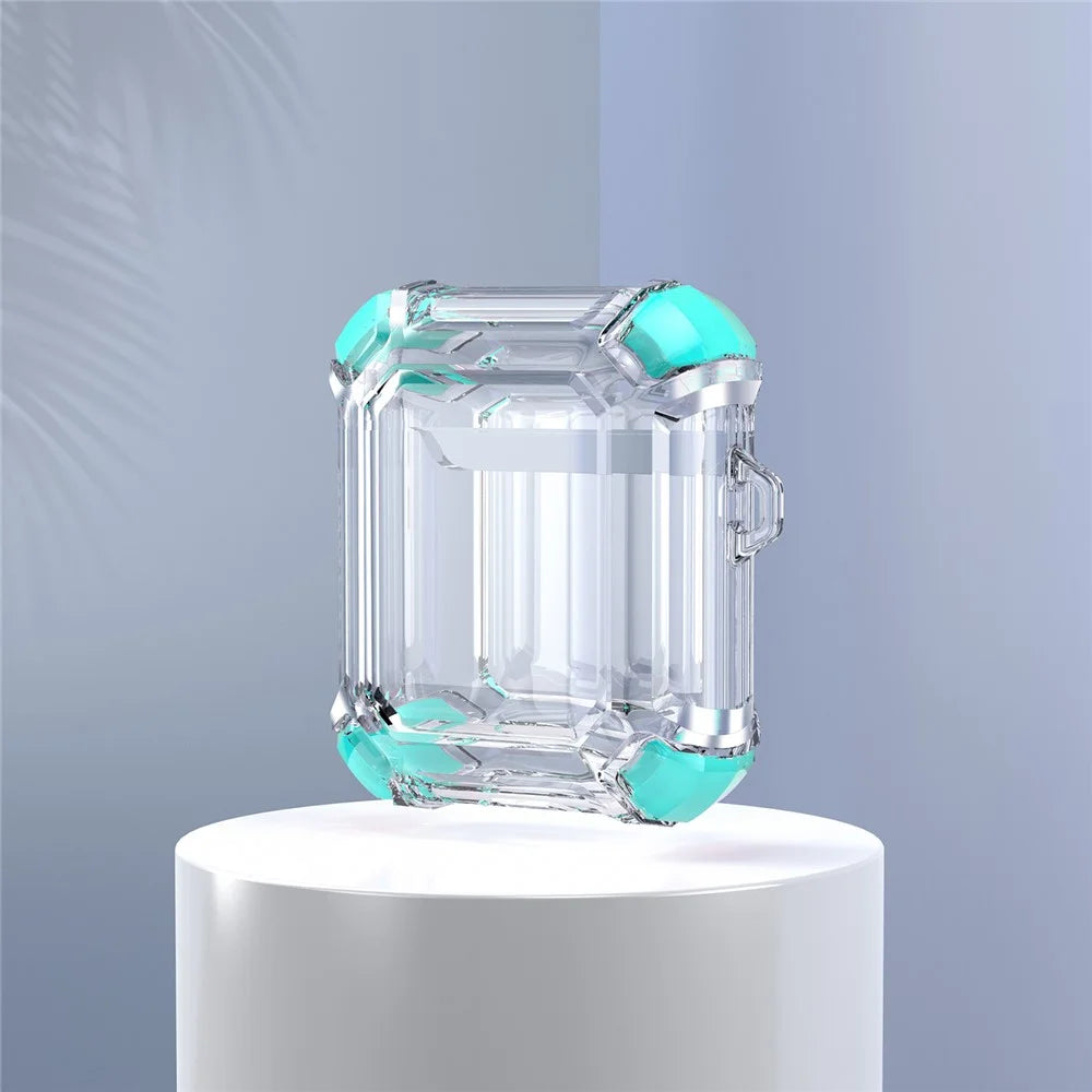 Anti-Drop Four-corner Clear TPU Earphone Protective Case Cover for Apple AirPods with Charging Case (2016)/(2019) / AirPods with Wireless Charging Case (2019) - Green - 6