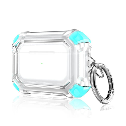 Four-corner Anti-Drop Clear TPU Protective Case Cover for AirPods Pro - Green - 1