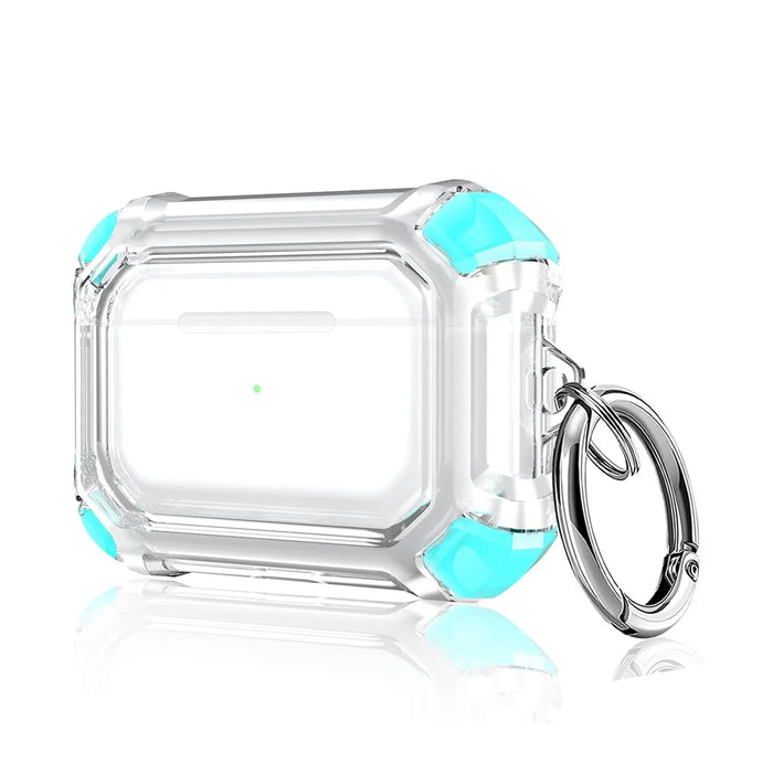 Four-corner Anti-Drop Clear TPU Protective Case Cover for AirPods Pro - Green - 1