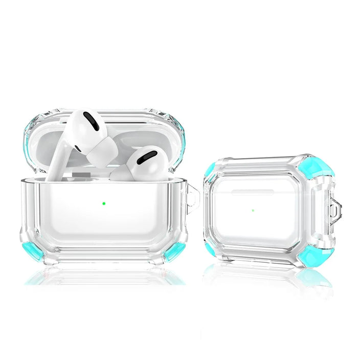 Four-corner Anti-Drop Clear TPU Protective Case Cover for AirPods Pro - Green - 2