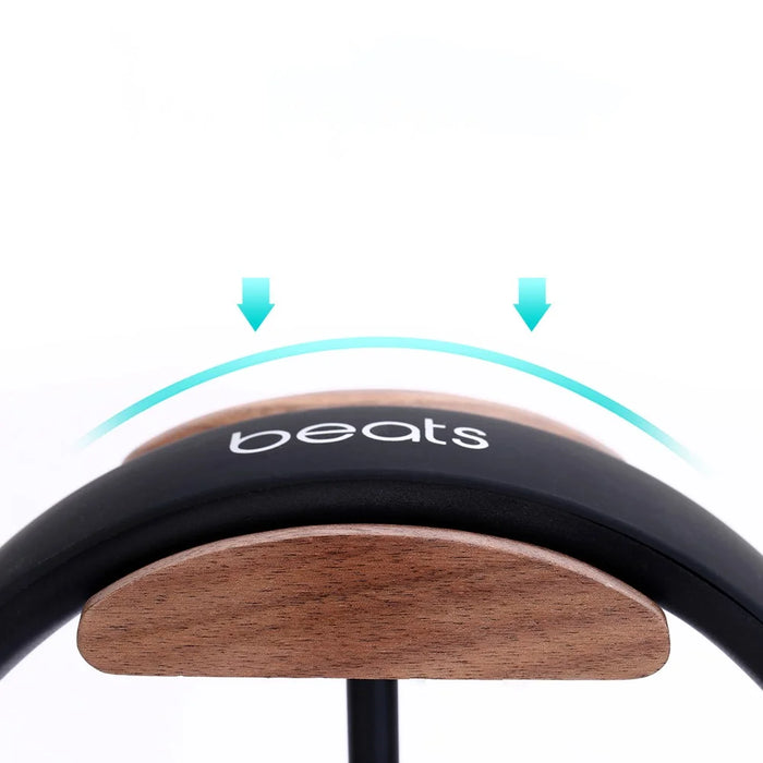 JD061 Headphone Stand Aluminum Holder Wood Top Headphone Stand Hanger - Walnut/White - 3