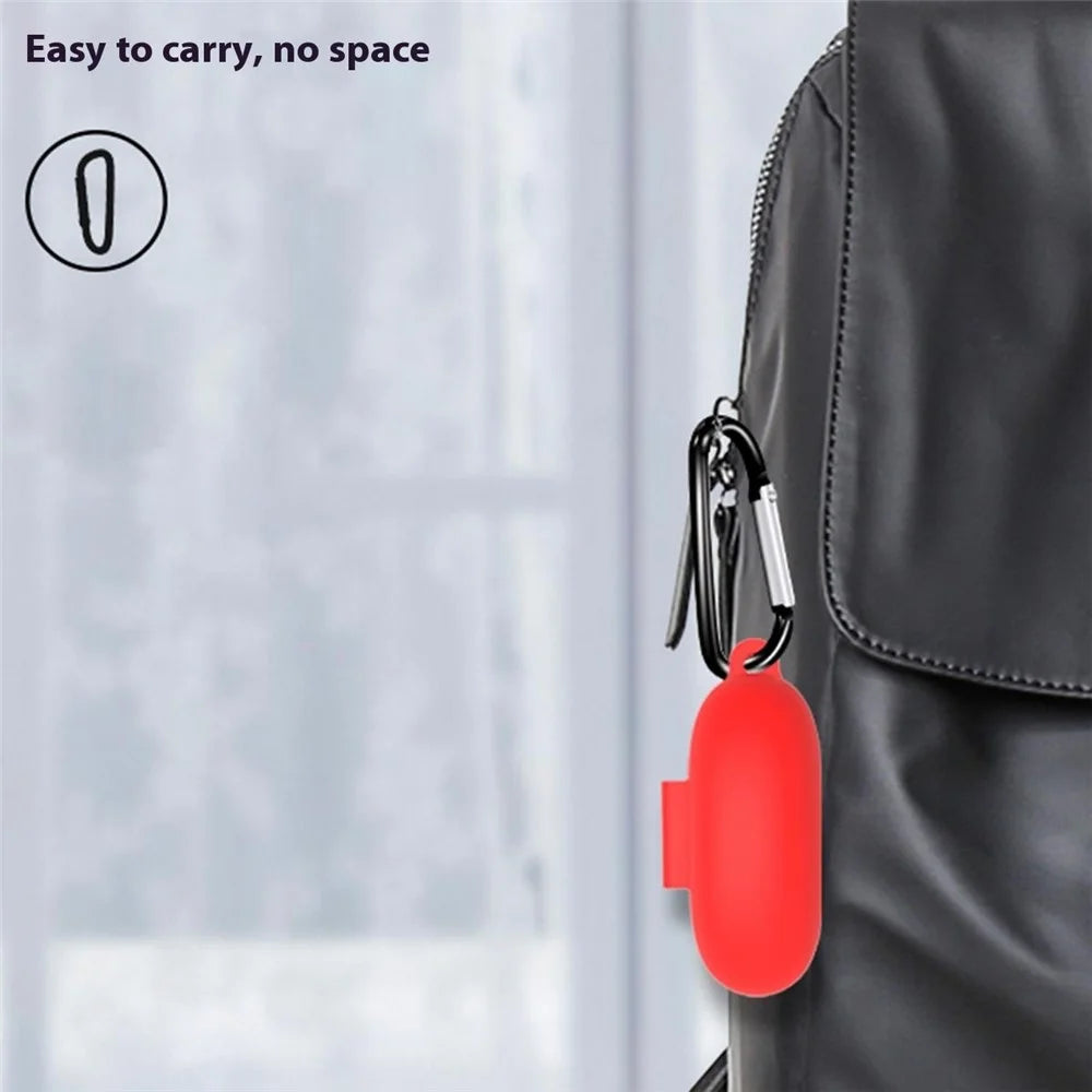 For Oppo Enco Air3i Protective Case Semi In-Ear Bluetooth-Compatible Earbuds Silicone Cover with Hook - Red - 3