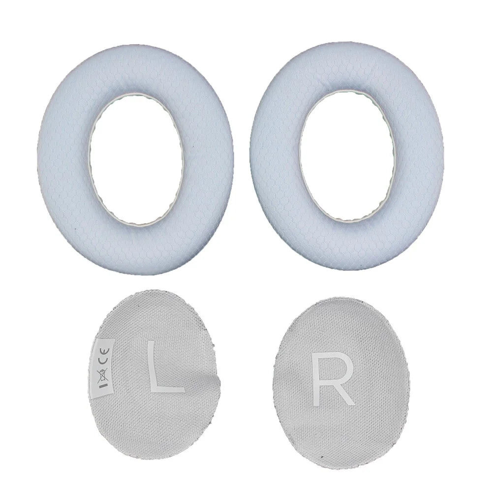 JZF-317 1Pair For Bose 700  /  NC700 Headset Earpads Foam Replacement Ear Cushions Mesh Fabric Protective Cover with Cotton Pads - White - 2