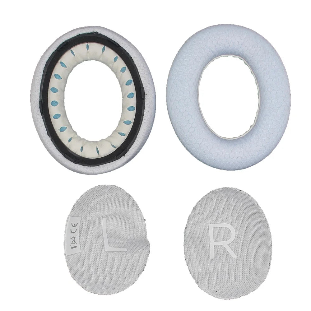 JZF-317 1Pair For Bose 700  /  NC700 Headset Earpads Foam Replacement Ear Cushions Mesh Fabric Protective Cover with Cotton Pads - White - 3