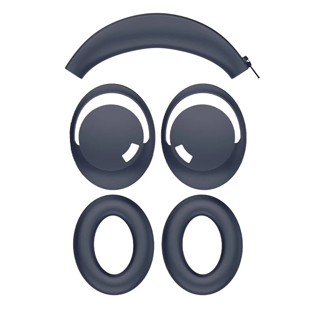 JZF-539 Headphones Protective Case For 1MORE Sonoflow  /  HC905  /  HQ51  /  HQ30 Silicone Cover Earphone Accessories - Dark Blue - 1