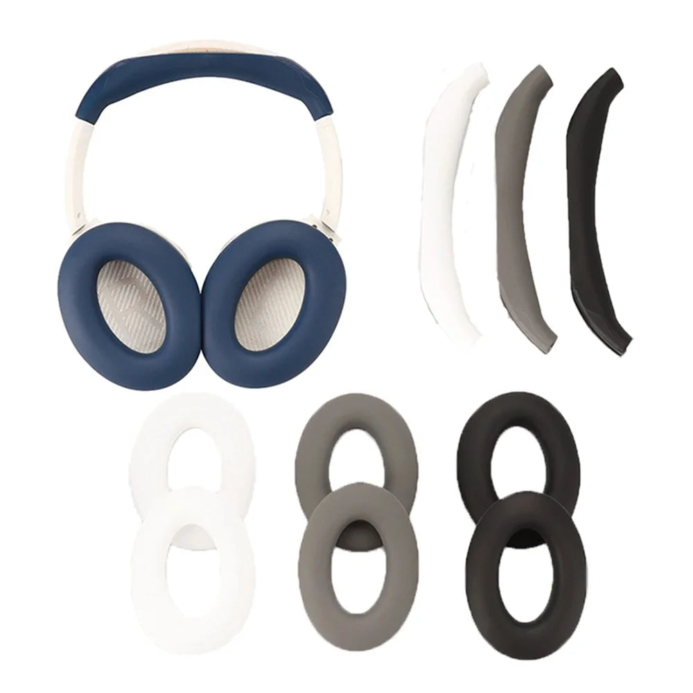 JZF-535 Headphones Protective Case For Bose QuietComfort 45  /  35  /  25  /  15 Silicone Cover Earcups Earphone Accessories - Dark Blue - 6