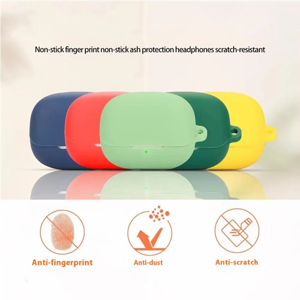 For Xiaomi Redmi Buds 5 Pro Silicone Case with Anti Lost Buckle Bluetooth-Compatible Earphones Protective Cover - Blackish Green - 3